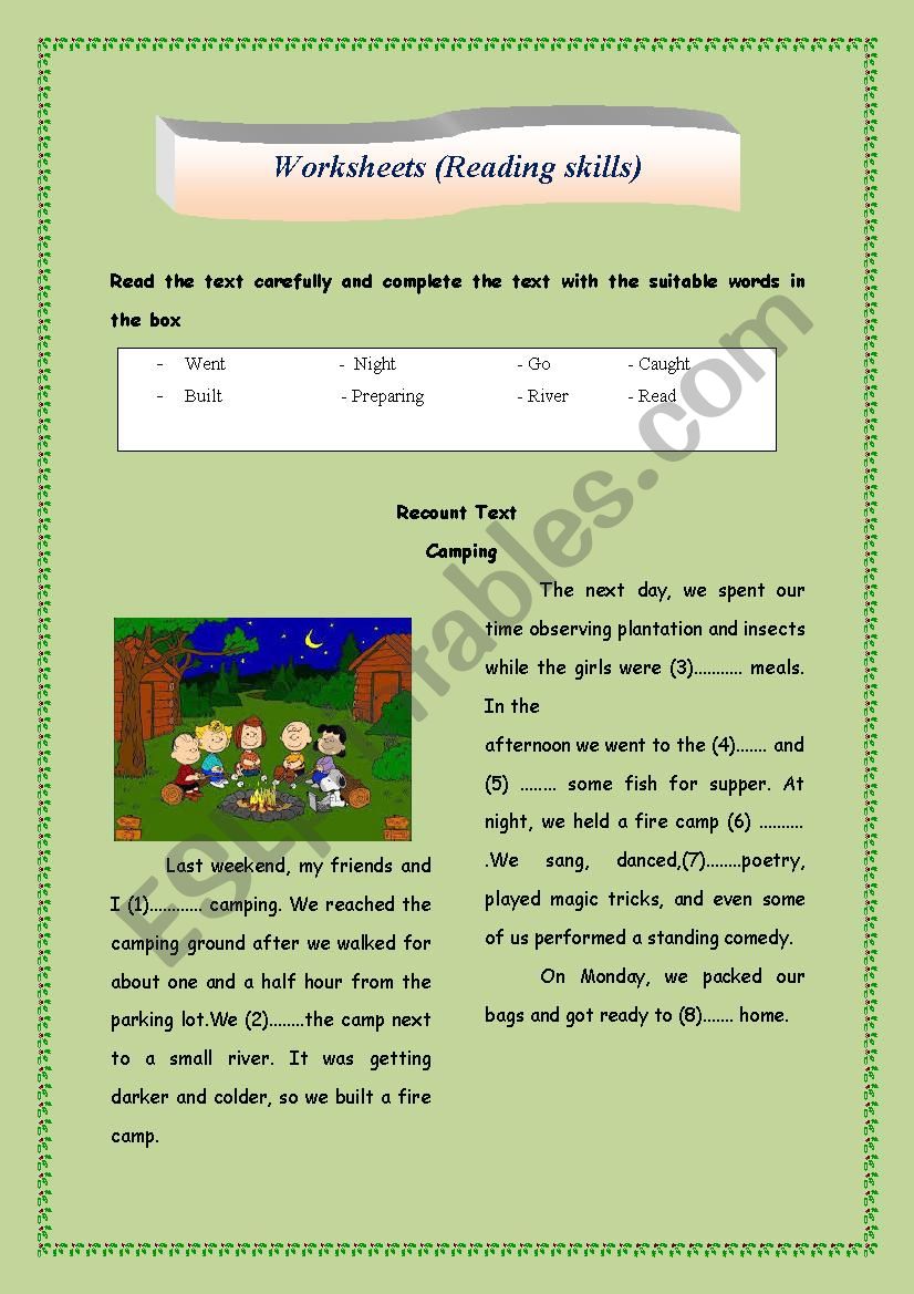 Worksheets (Reading skills) worksheet