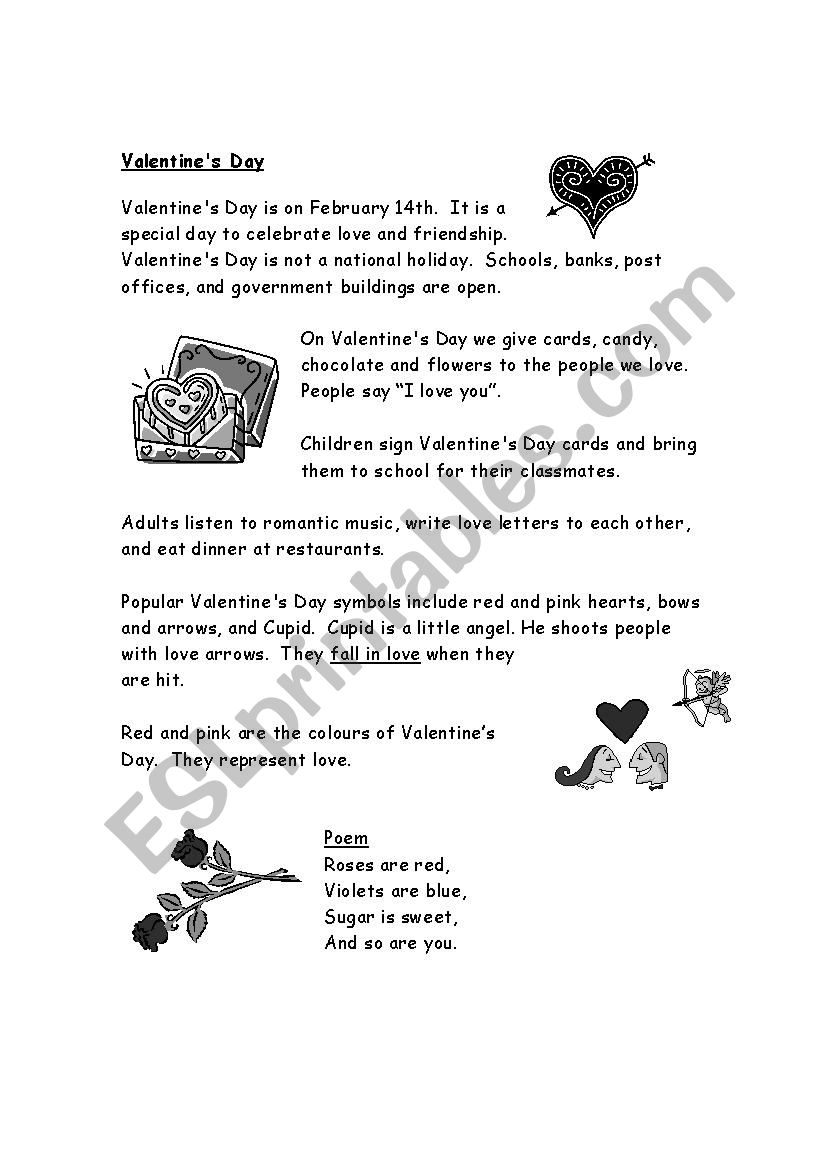 Valentines Day worksheet