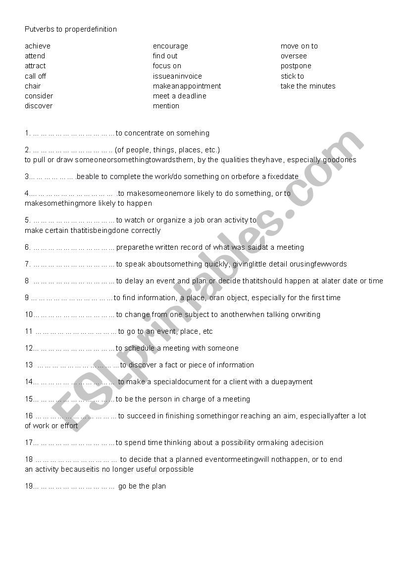 Business english  worksheet