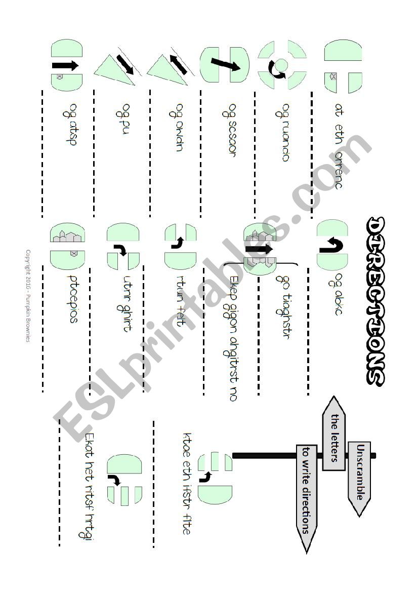 Directions worksheet