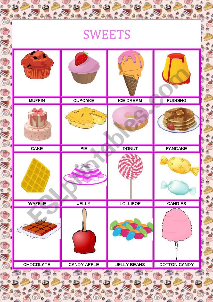 sweets domino worksheet