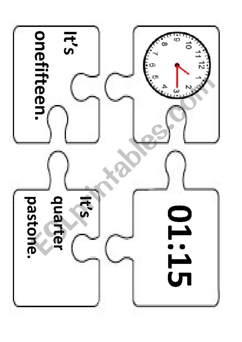 telling time puzzle worksheet