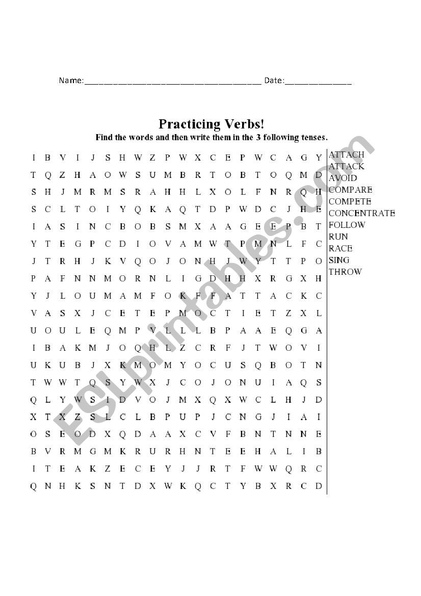Practicing Verbs and their tenses