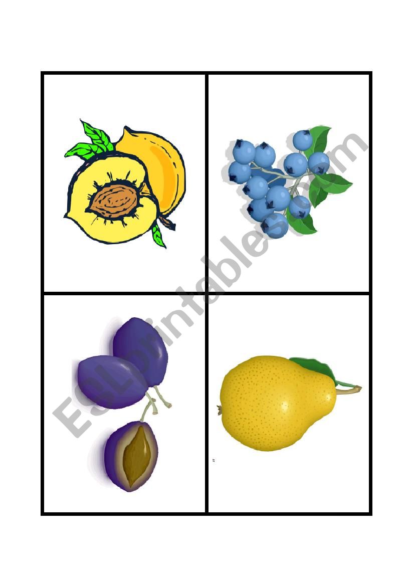 Fruit flashcards worksheet