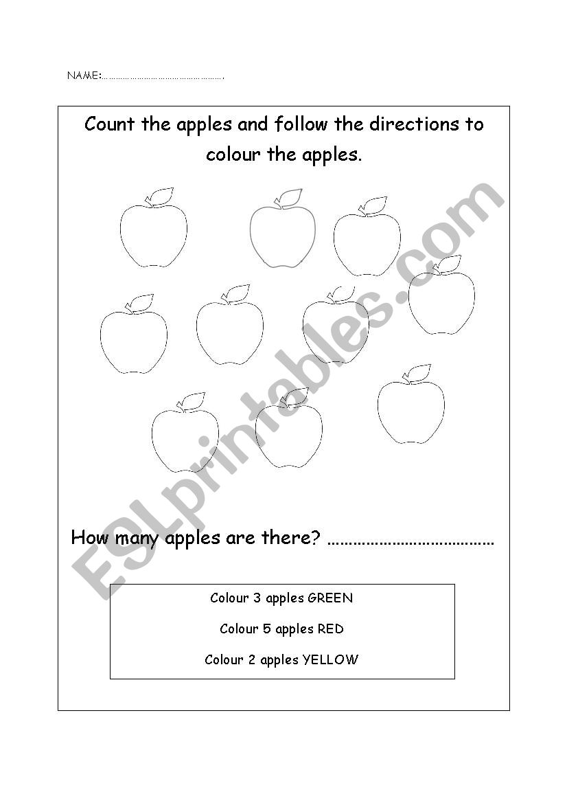 Apple Listening Comprehension worksheet