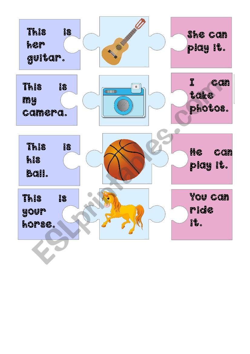 possessive pronouns and can puzzle 1