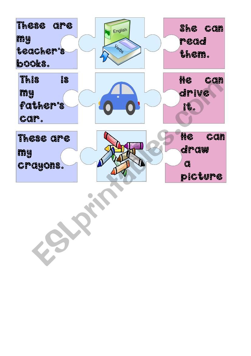 possessive pronouns and can puzzle 2