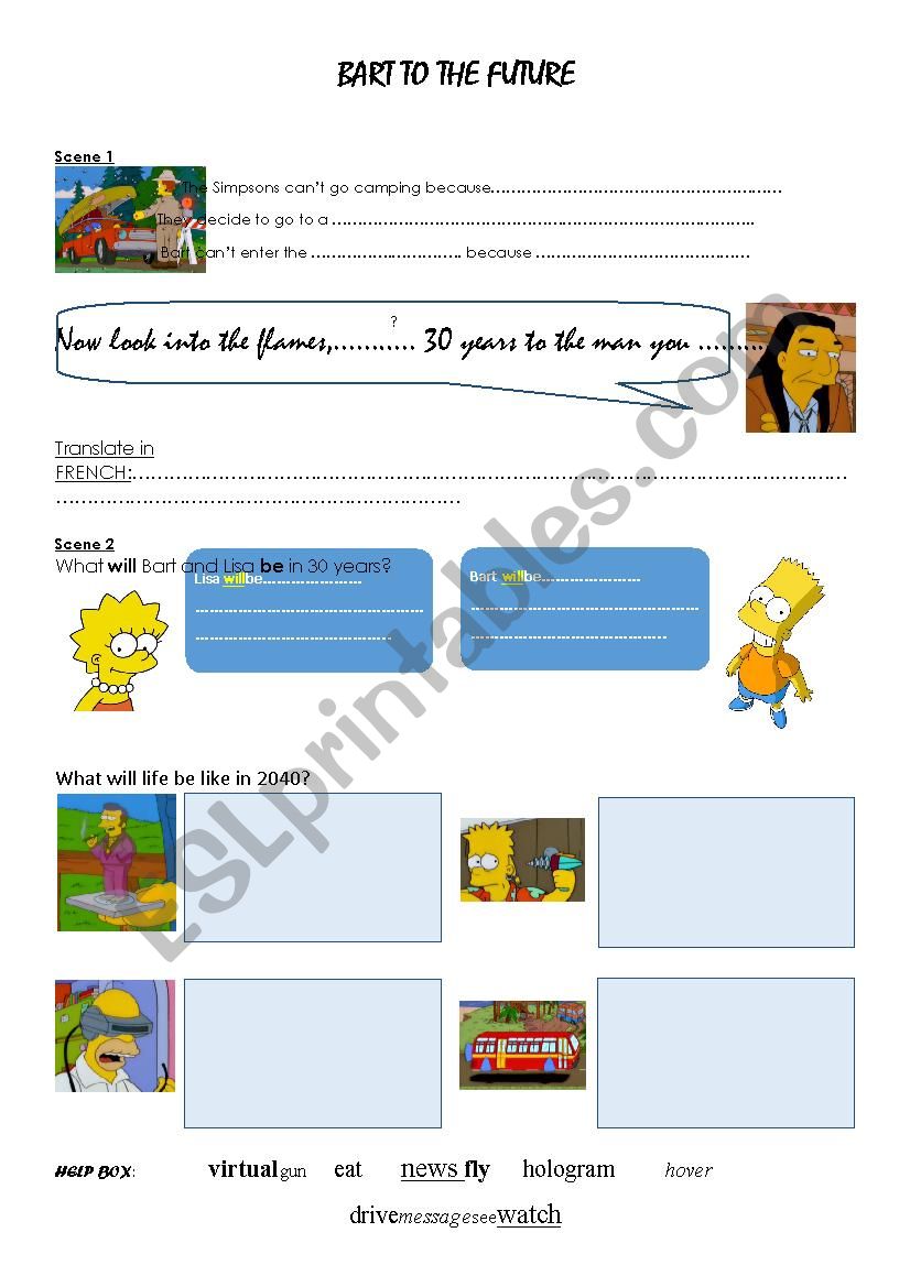 Bart to the future - worksheet