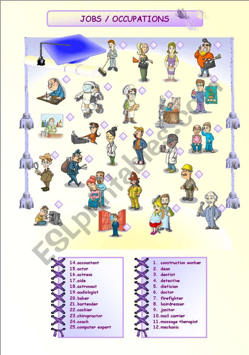 JOBS / OCCUPATIONS (1/2) worksheet