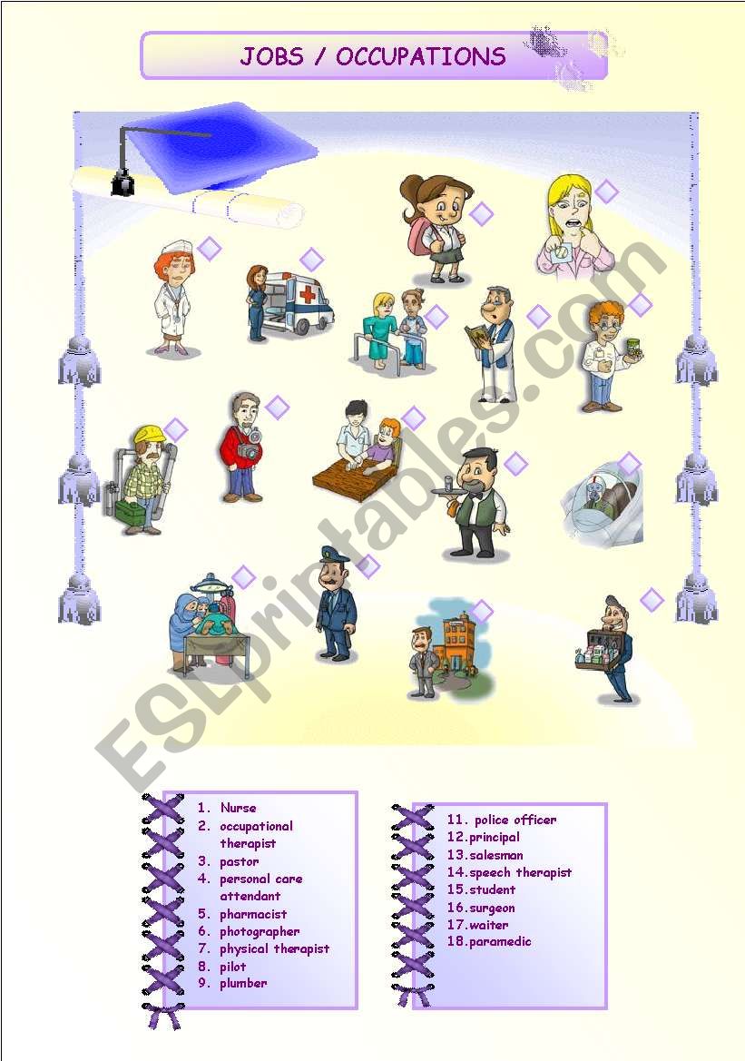 JOBS / OCCUPATIONS (2/2) worksheet