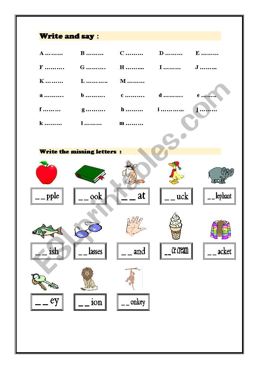 The Alphabets worksheet