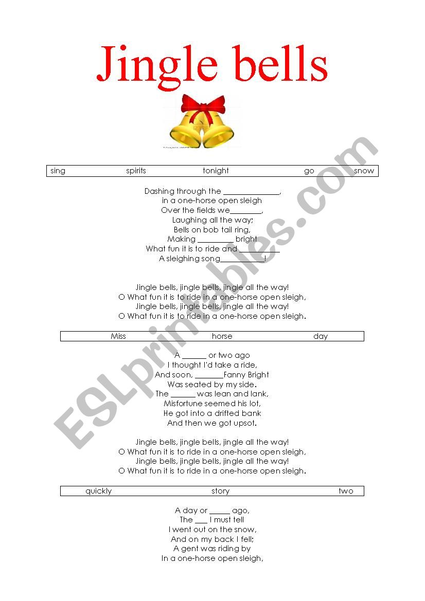 Jingle Bells-song worksheet