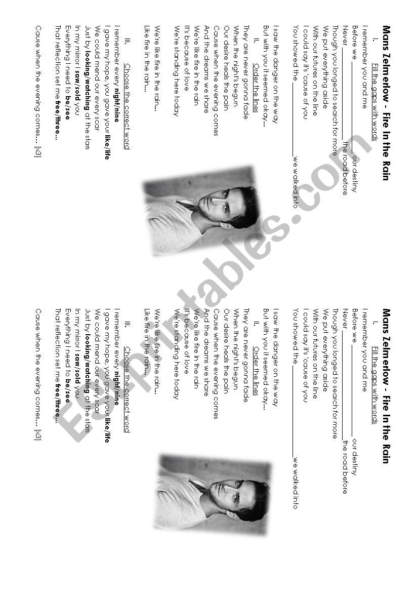 MANS ZELMERLOW worksheet