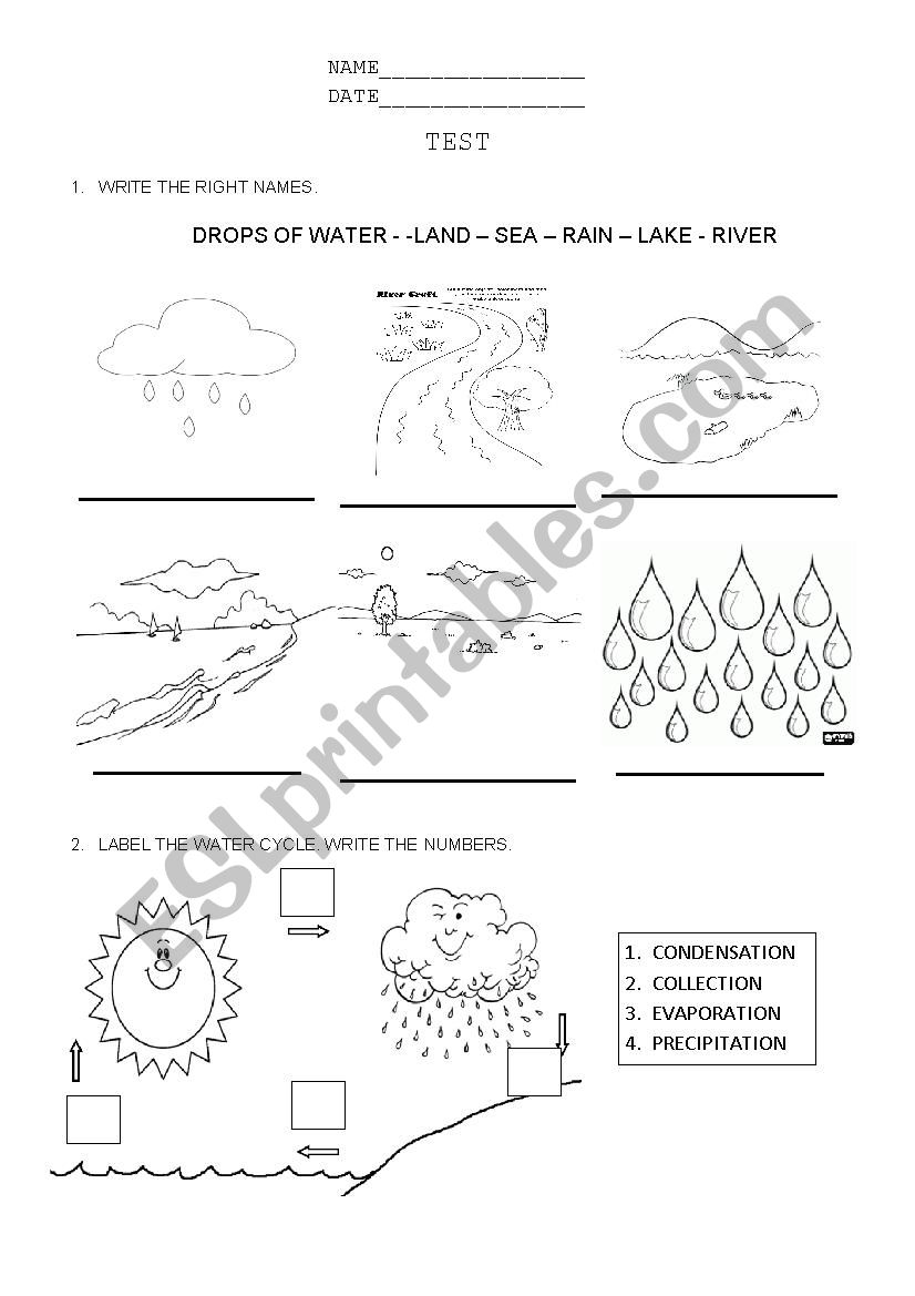 changing states test worksheet