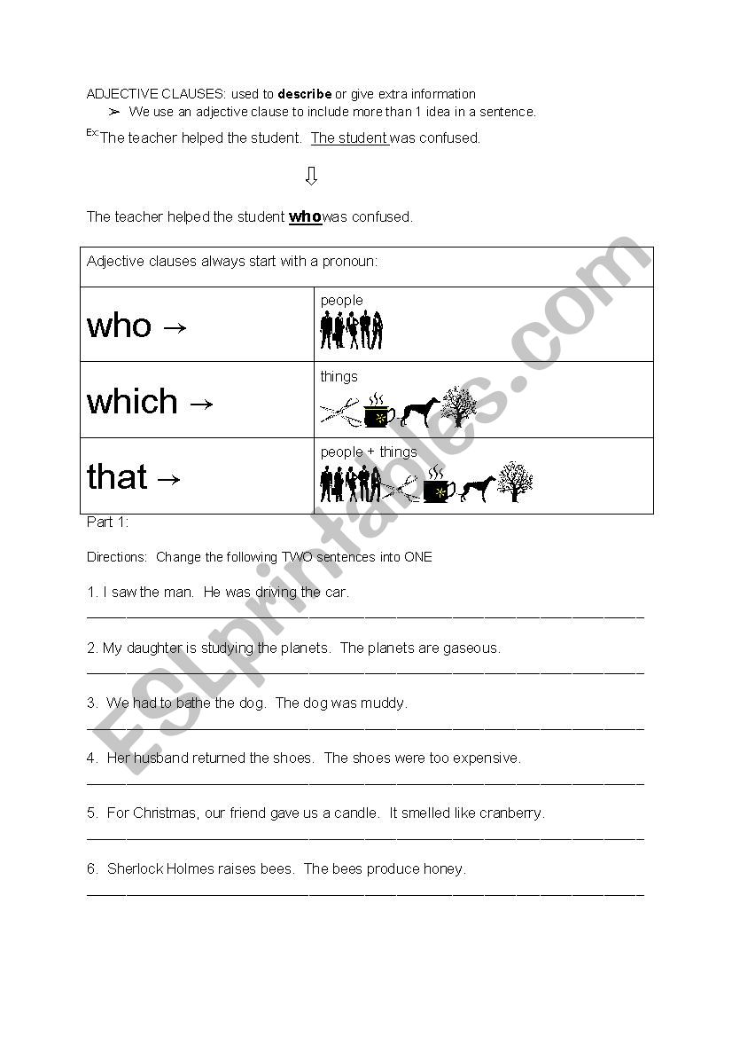adjective-or-adverb-clause-worksheet