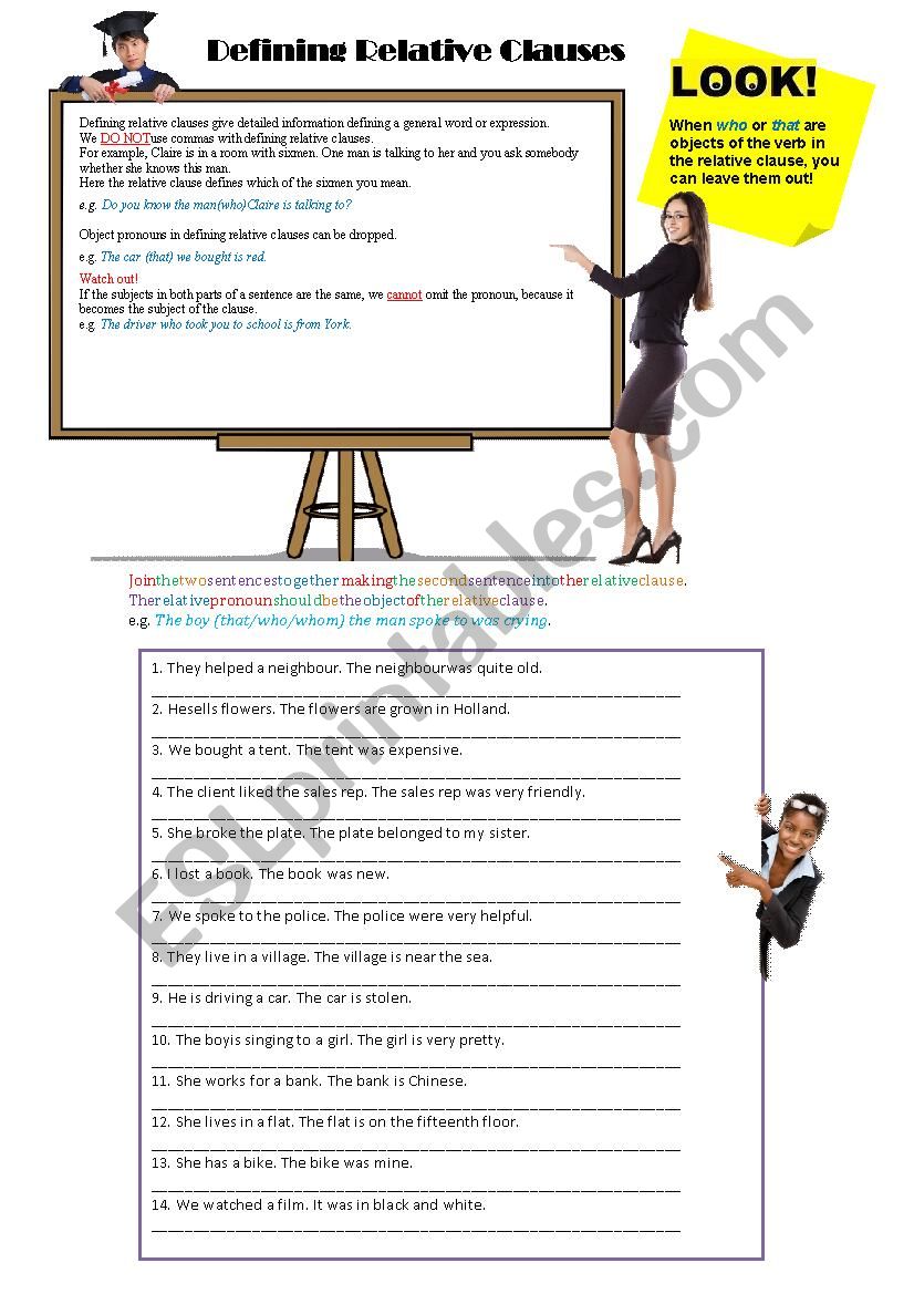 Relative Clauses worksheet