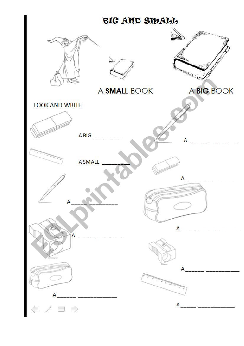 BIG AND SMALL worksheet