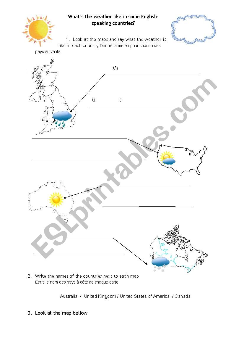 English-speaking countries Worksheet