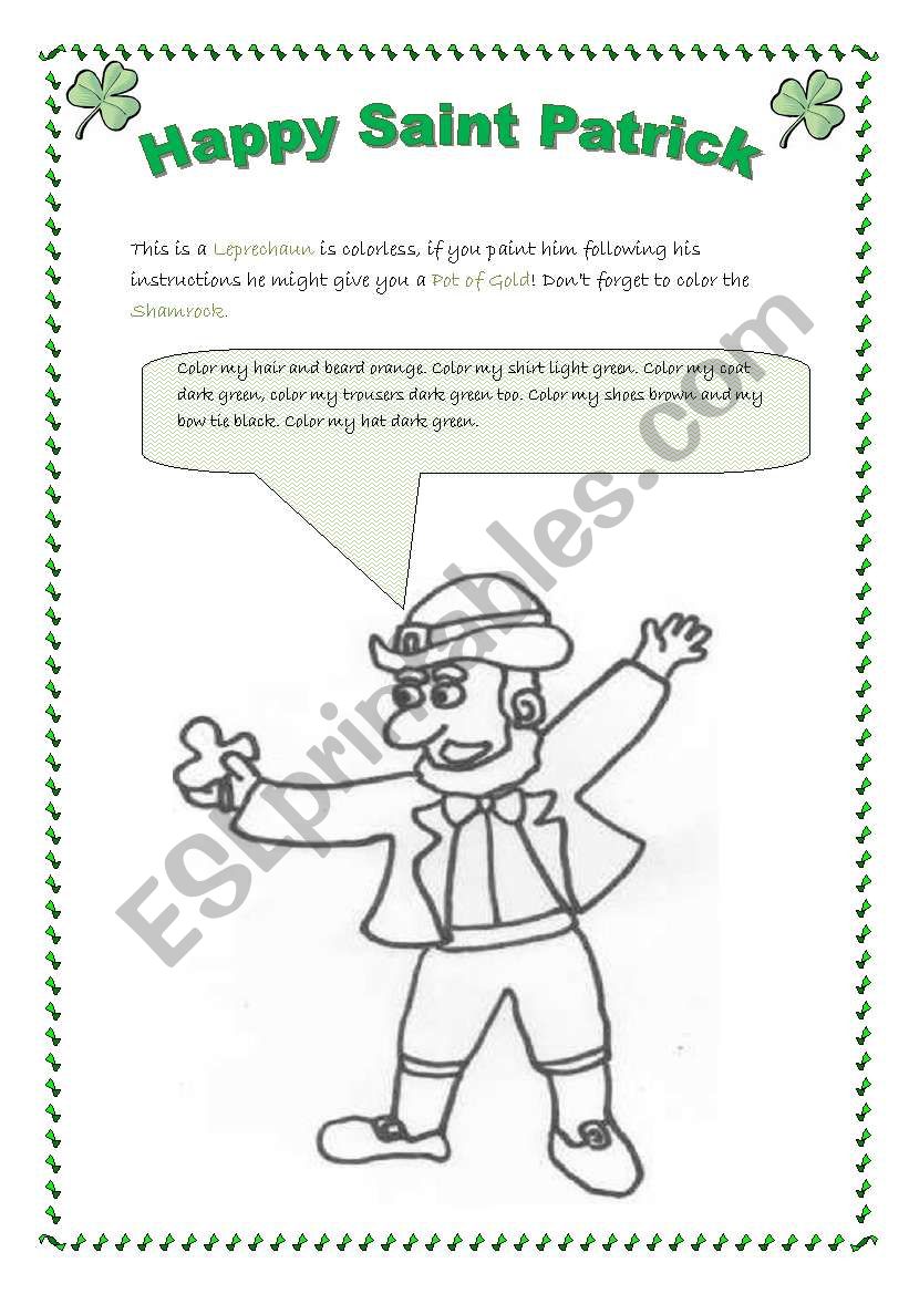 Saint patrick activities for young learners