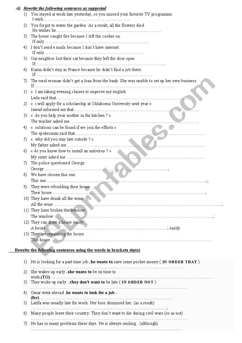 review worksheet