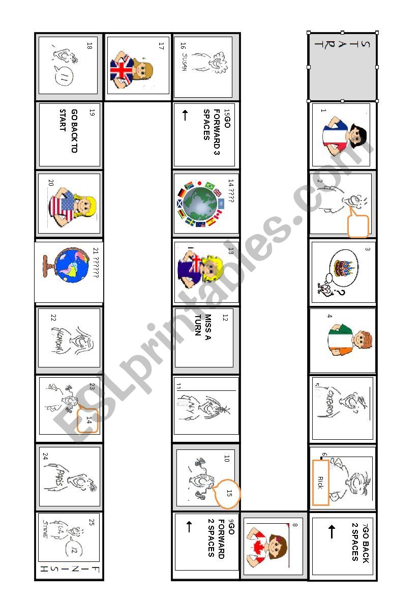 Boardgame presentations worksheet