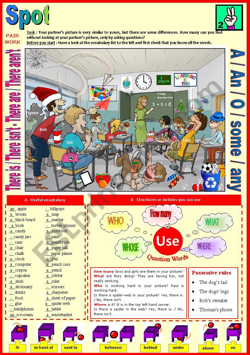 Spot the differences. Speaking / Pair work.  Part 2