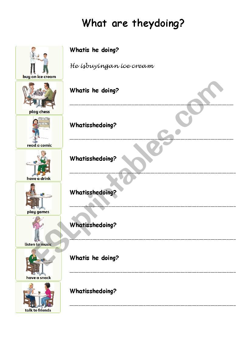 What are they doing? worksheet