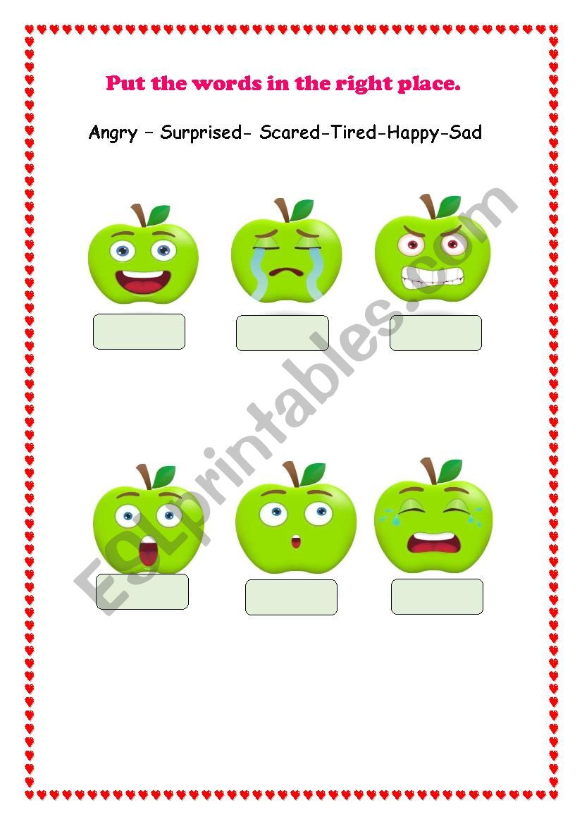 Emotions worksheet