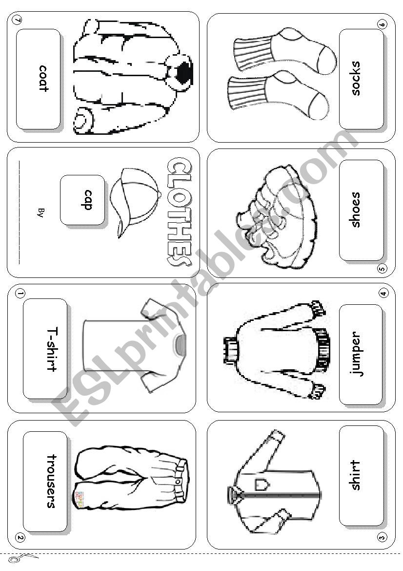 Clothes minibook worksheet