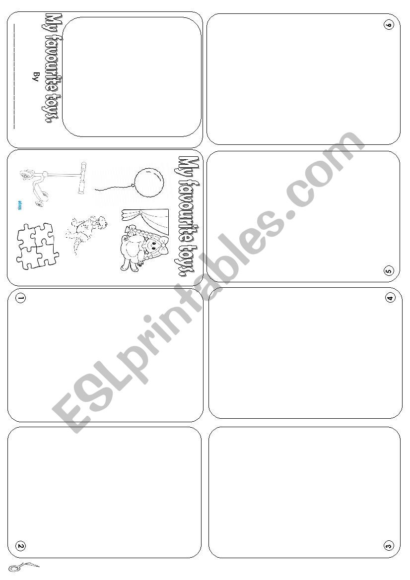 Toys minibook worksheet