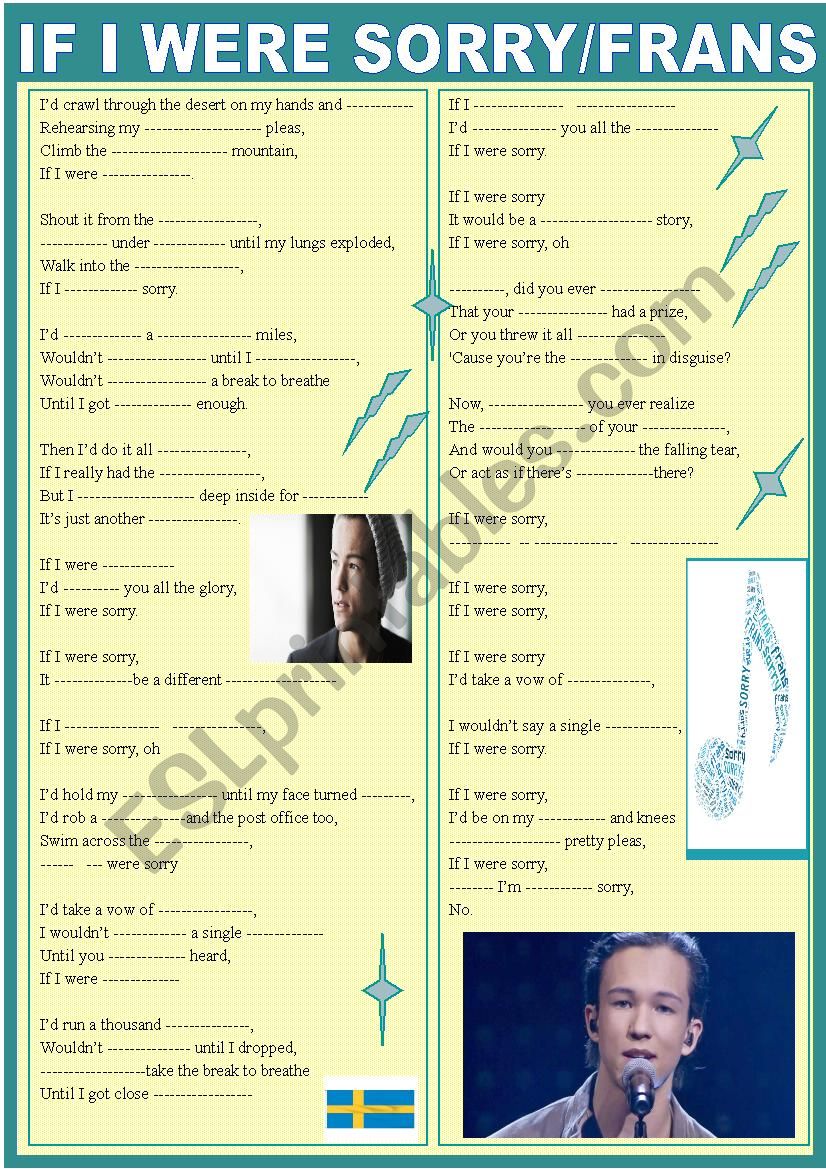 If I were you  by Frans ; song with use of conditional 2 (exercise)