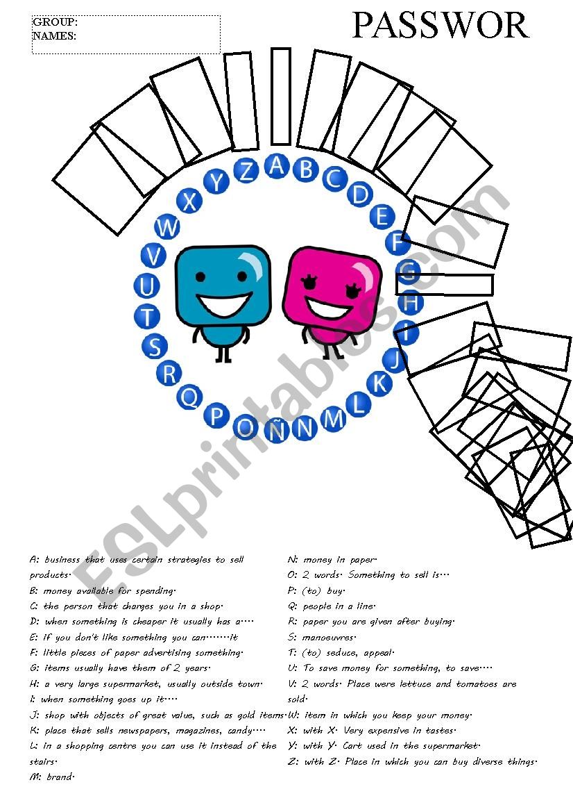 Password on marketing worksheet