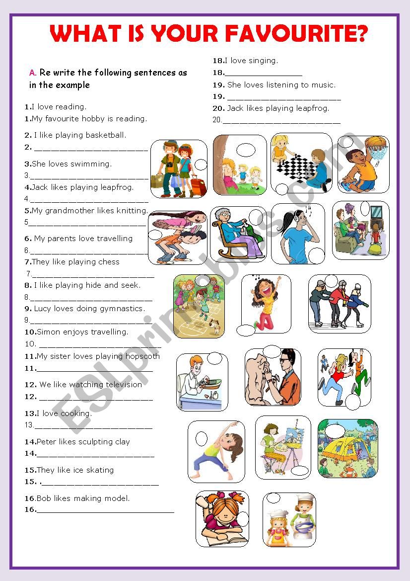 Myfavourite worksheet