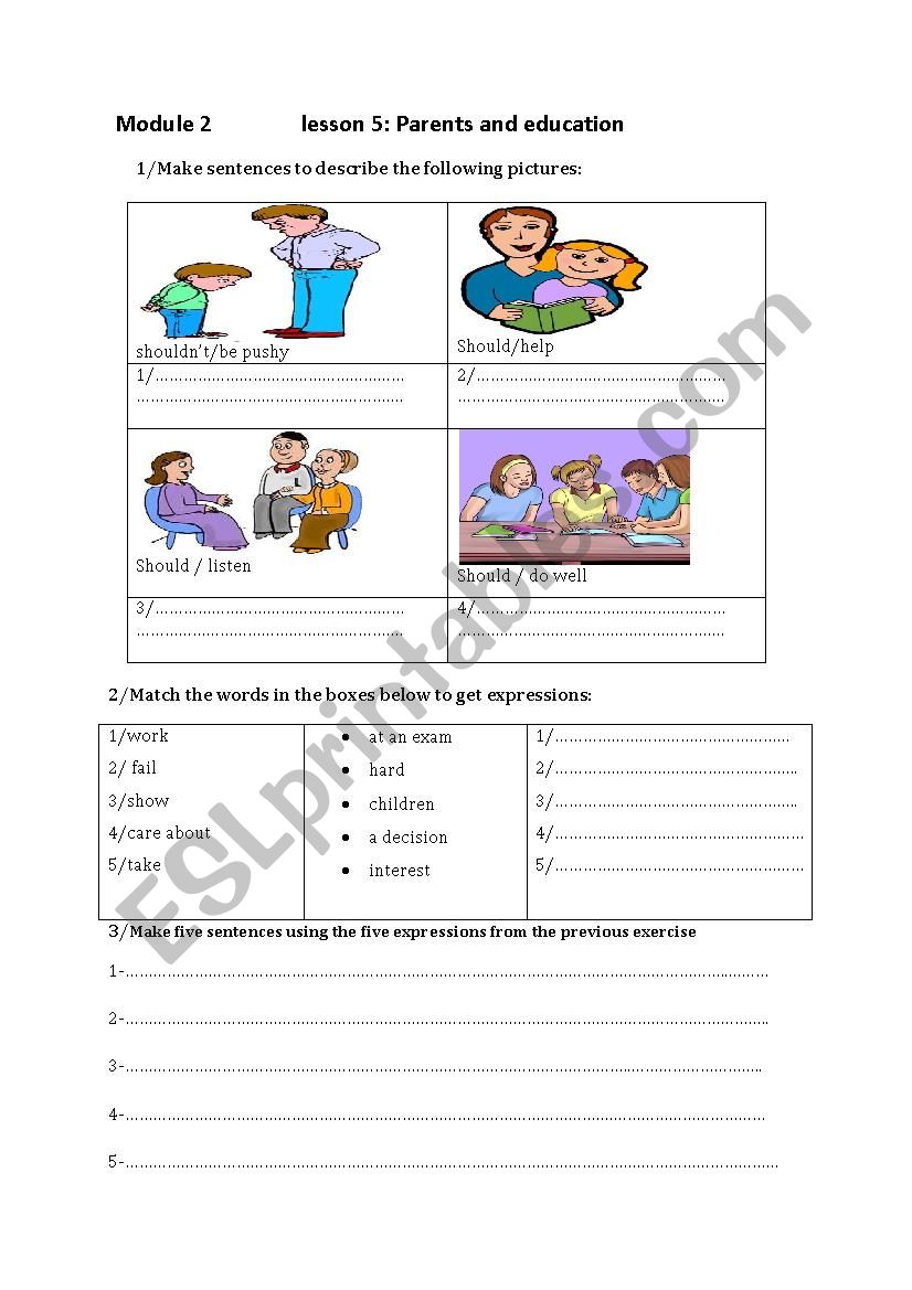 module 2 lesson 5: Parents and education