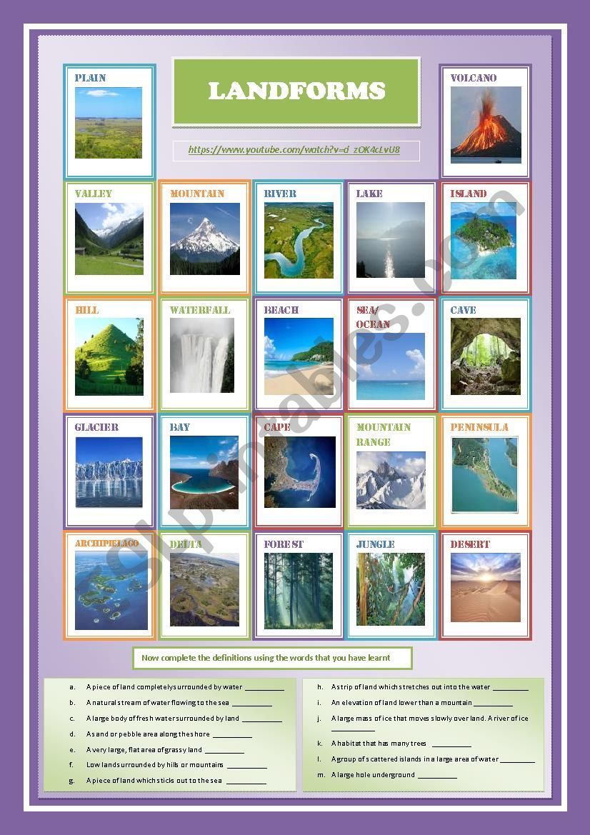 LANDFORMS worksheet