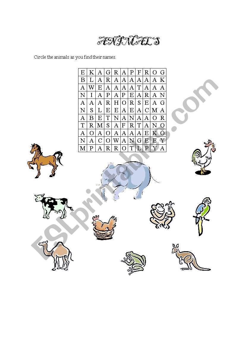 Animals Puzzle worksheet