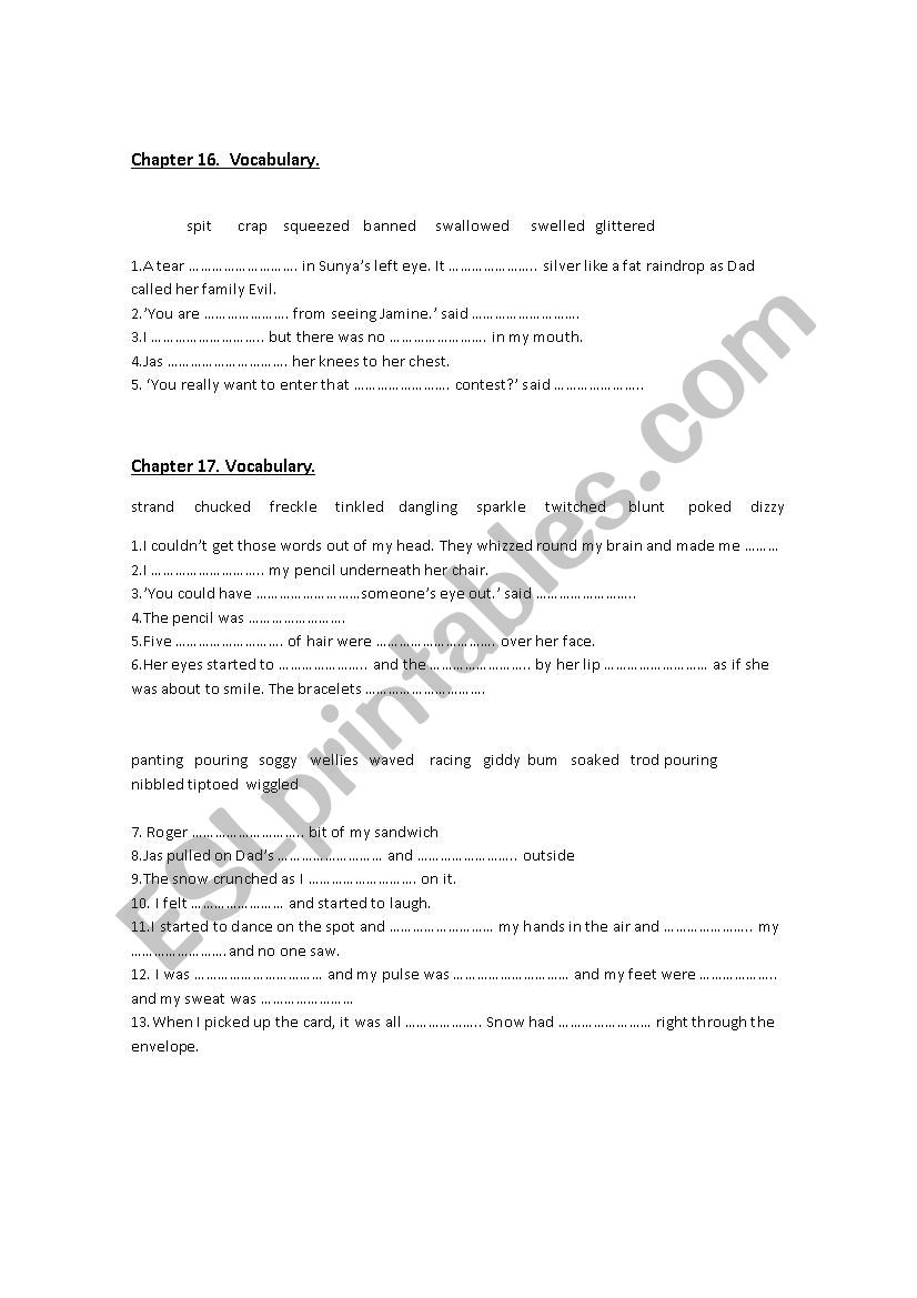 My Sister Lives On The Mantelpiece Annabel Pitcher Esl Worksheet Micaelabarranco