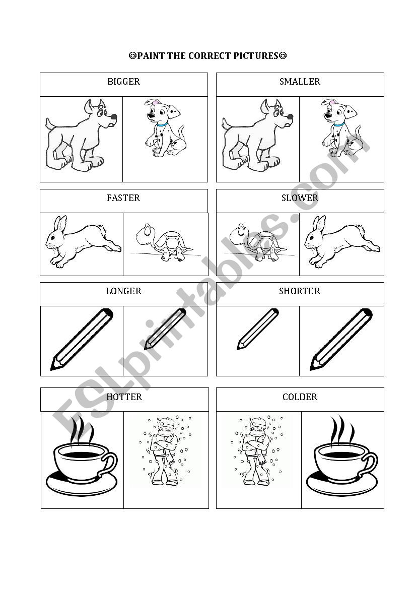 Opposites worksheet