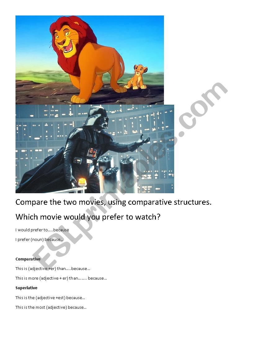 Comparison Speaking Practice: Movies