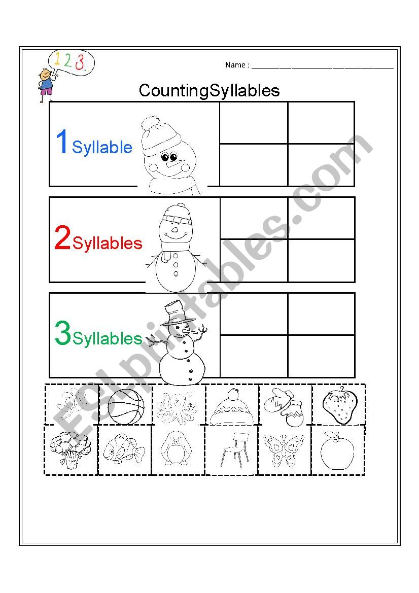 Syllables Activity worksheet