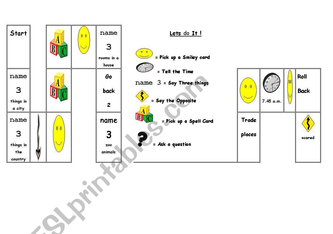 Lets Do It ! Elementary Board Game with Fun Forfeits