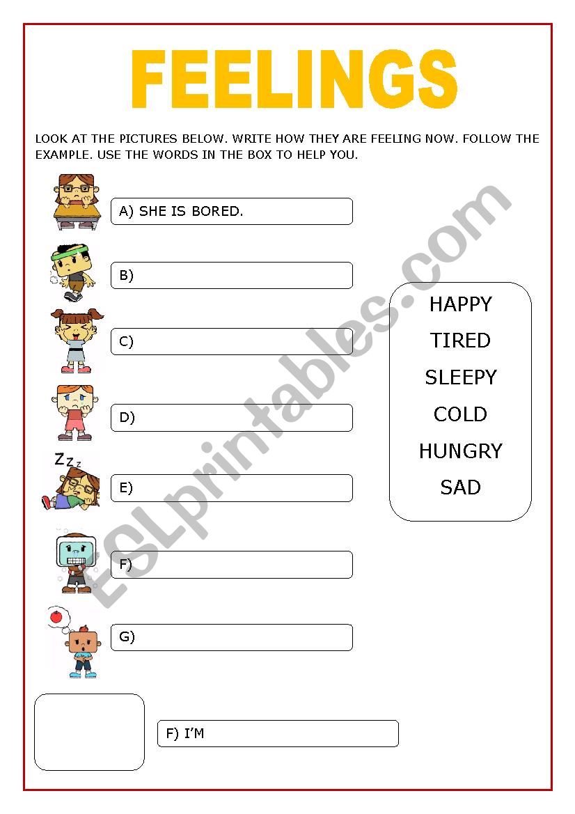 Feelings worksheet