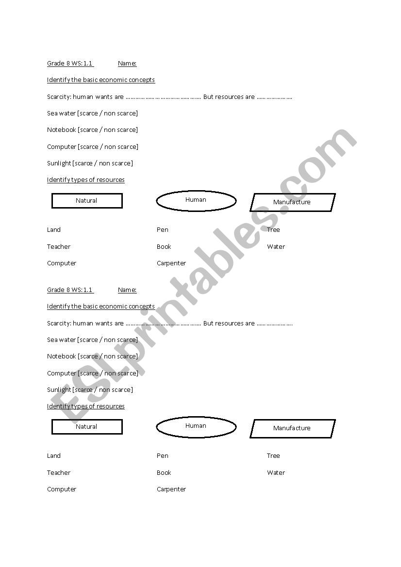 wants and needs worksheet