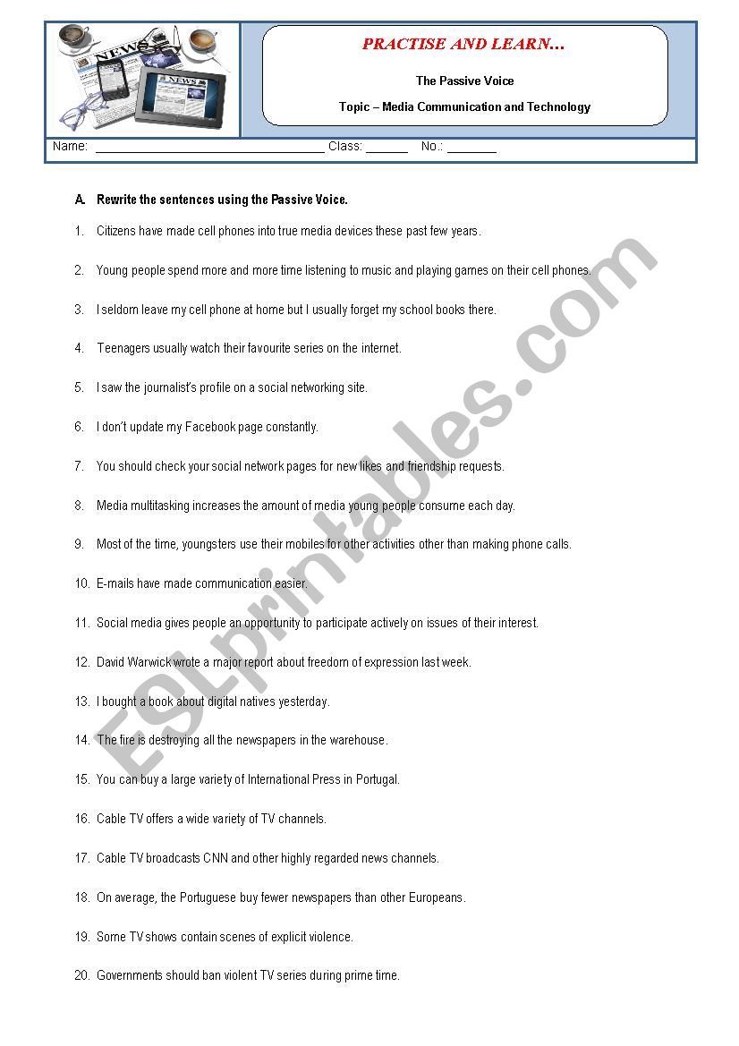 Passive Voice- Media Communication and Technology