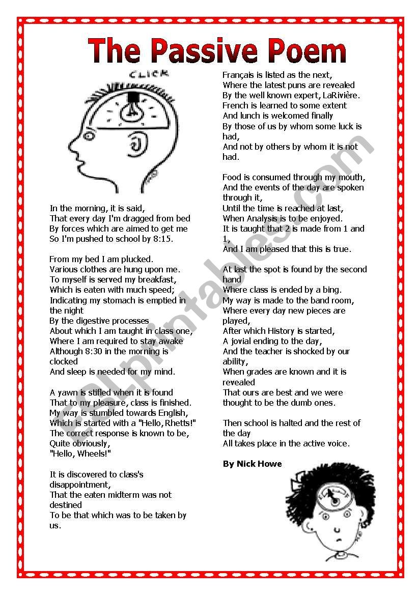 The Passive Poem  worksheet