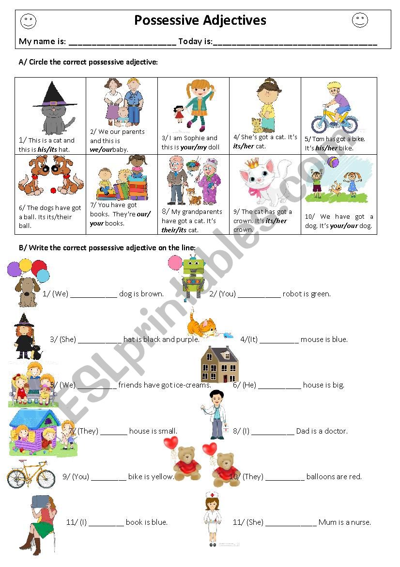 Possessive Adjectives worksheet