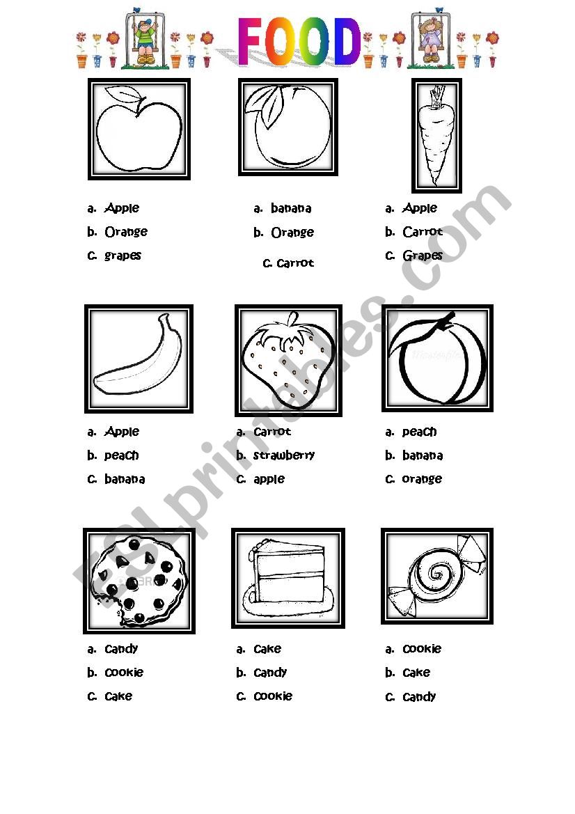 Food worksheet