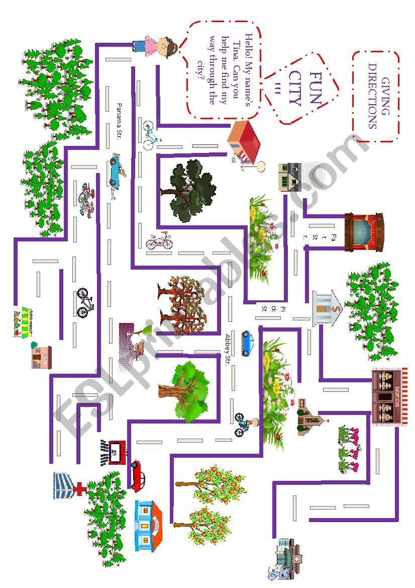 giving directions worksheet