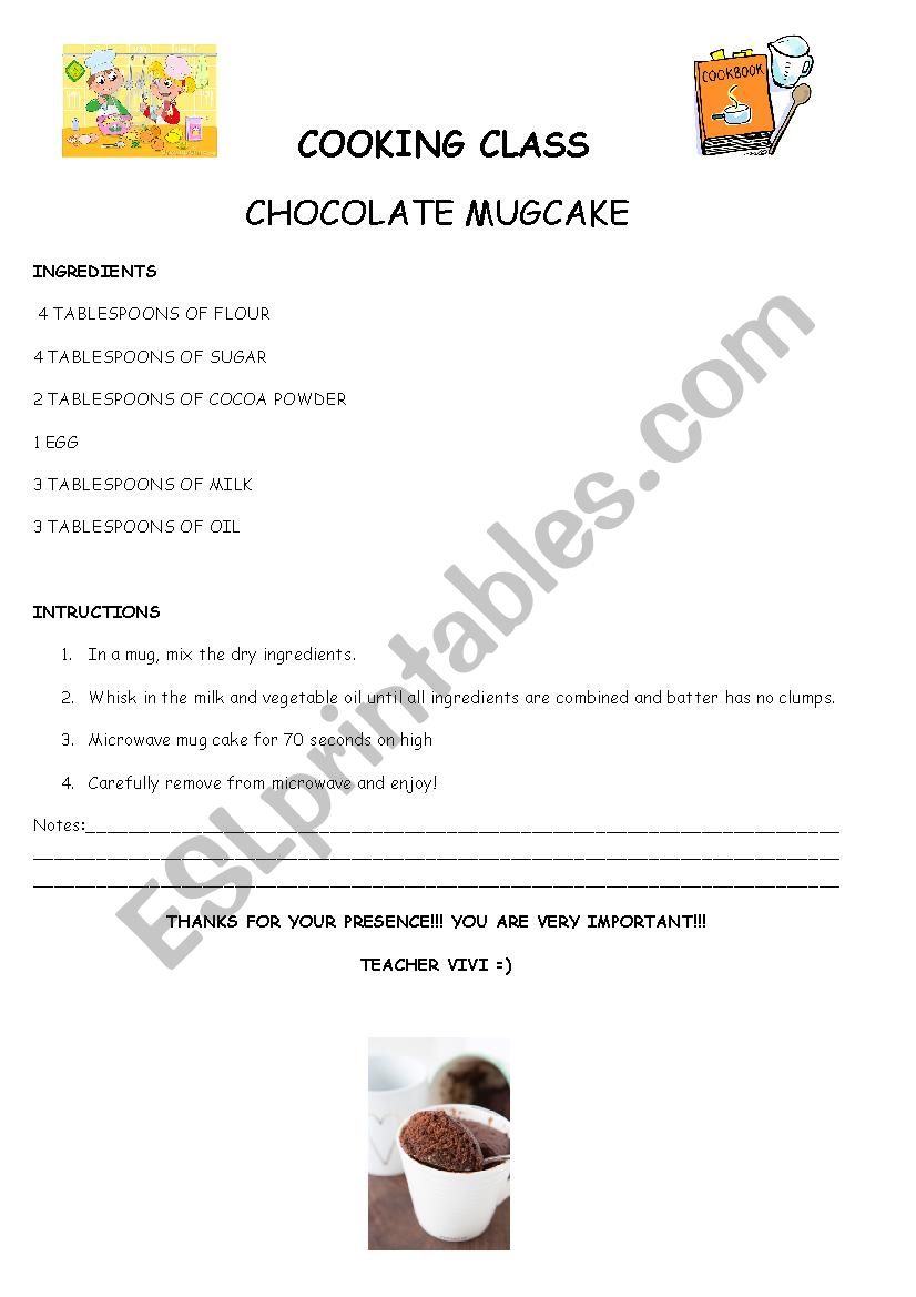 Cooking Class - Chocolate Mugcake