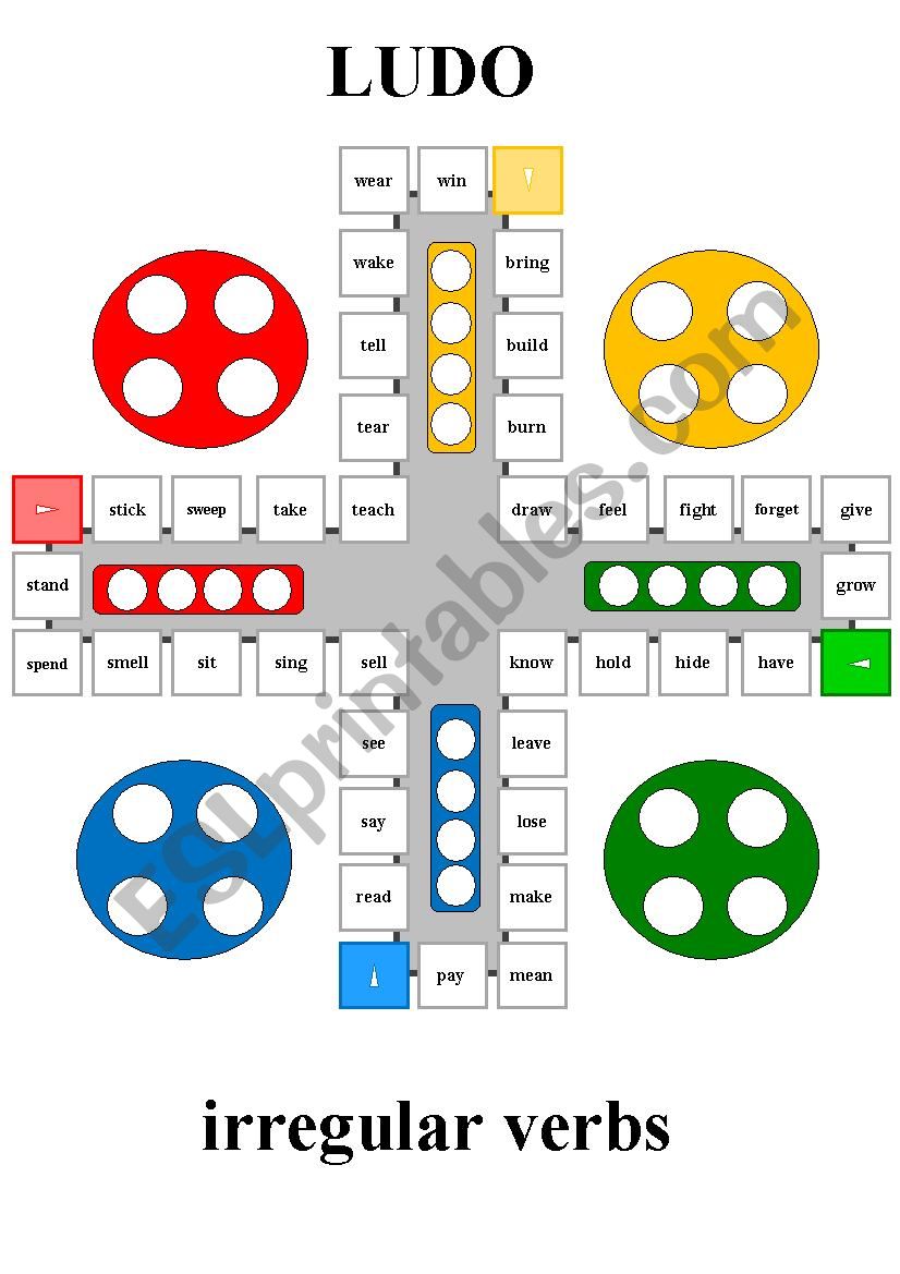 Ludo - irregular verbs worksheet